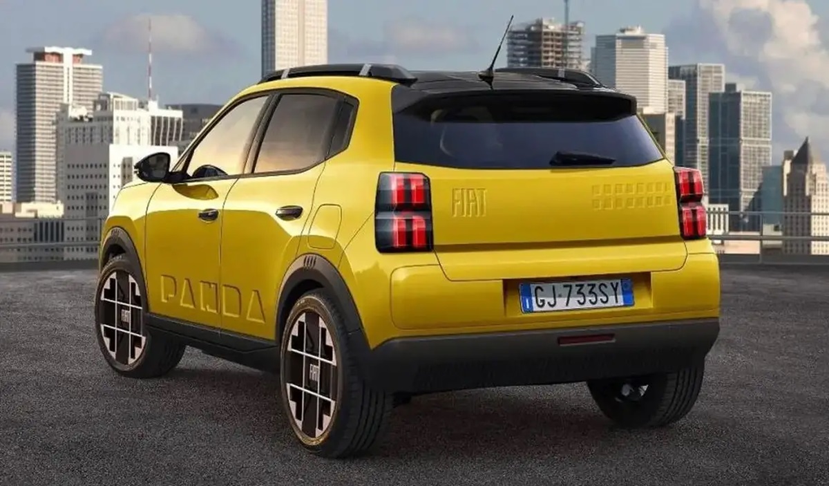 Traseira do novo Fiat Grande Panda amarelo