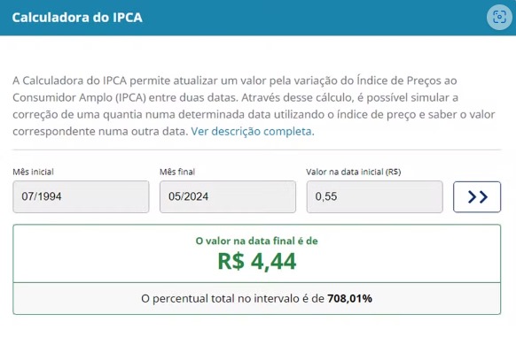 Calculadora do IPCA